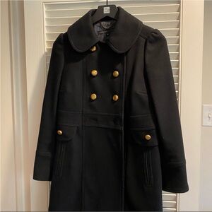 Marc by Marc Jacobs XS Black with Gold Buttons Military Peacoat Coat